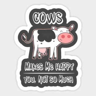 Cow Farming Introvert Saying Sticker